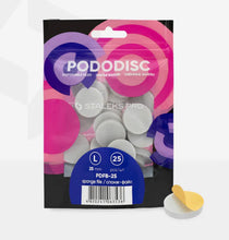 Load image into Gallery viewer, STALEKS PRO PODODISC DISPOSABLE DISC L 25 MM FILES SPONGES FOR PEDICURE 25 PCS PDFB-25
