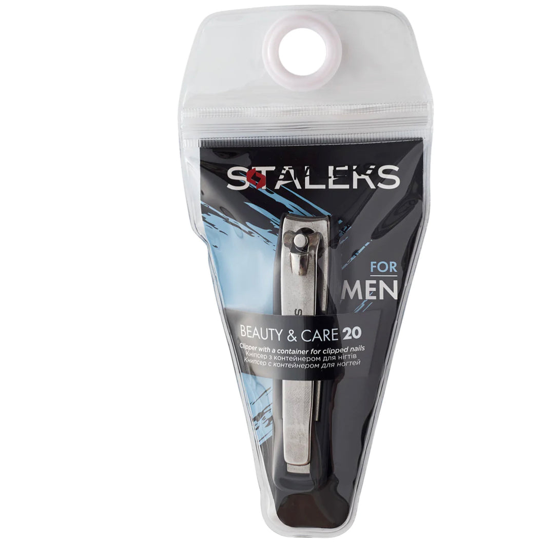 STALEKS BEAUTY & CARE 20 NAIL CLIPPER WITH CONTAINER FOR CLIPPED NAILS KBC-20